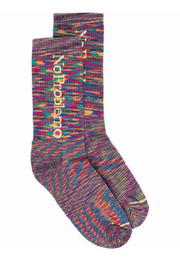 Aries Aries logo intarsia socks - Viola