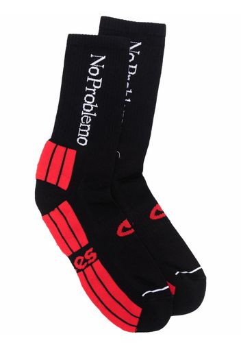 Aries No Problemo logo-jacquard socks - Nero