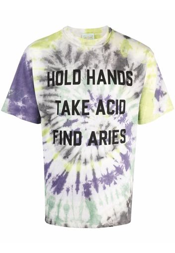 Aries slogan-print tie-dye T-shirt - Verde