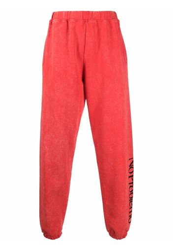 Aries logo-print jersey track pants - Rosso