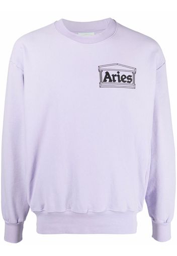 Aries logo-print cotton sweatshirt - Viola