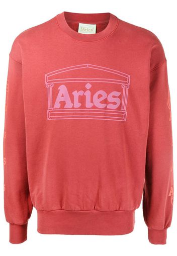 Aries logo-print cotton sweatshirt - Rosso