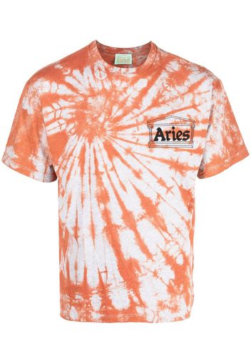 Aries tie-dye print logo T-shirt - Arancione