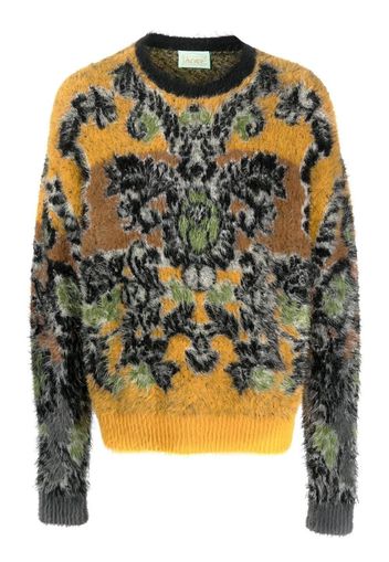 Aries Fleur patterned-jacquard jumper - Giallo