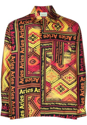 Aries scarf-print silk shirt - Giallo