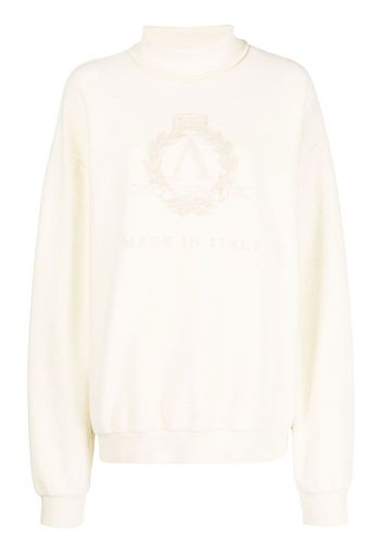 Aries logo-print roll-neck sweatshirt - Toni neutri