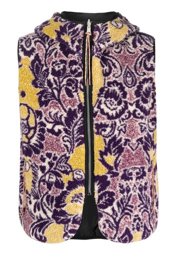 Aries textured floral-print gilet - Viola