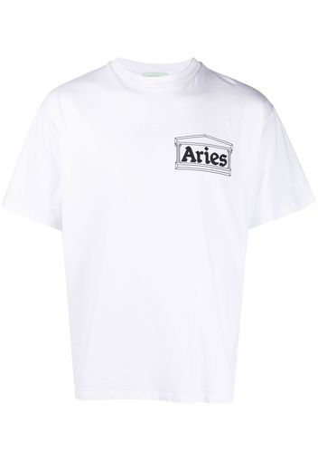 Aries logo-print T-shirt - Bianco