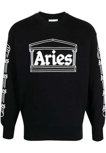 Aries logo-print detail jumper - Nero