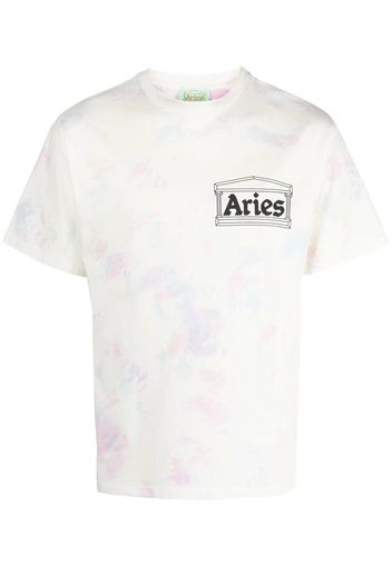 Aries logo-print detail T-shirt - Bianco