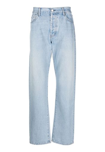 Aries logo-patch straight-leg jeans - Blu