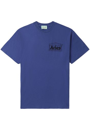 Aries logo-print short-sleeved T-shirt - Blu