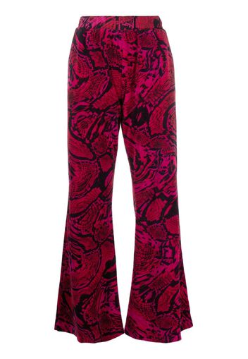 Aries snakeskin-print flared trousers - Rosa