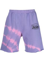 Aries tie dye-print track shorts - Viola