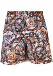 Aries graphic-print swim shorts - Arancione