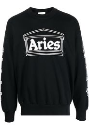 Aries T-shirt a maniche lunghe con stampa - Nero
