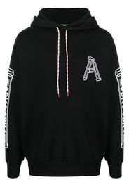 Aries logo print hoodie - Nero