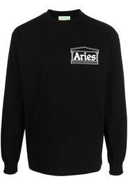Aries logo-print long-sleeved T-shirt - Nero