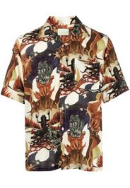 Aries graphic-print short-sleeve shirt - Marrone