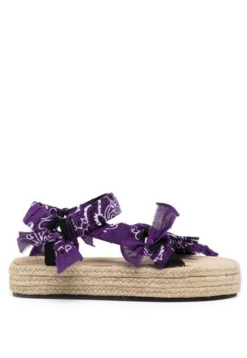 Arizona Love Trekky bandana-print raffia sandals - Viola