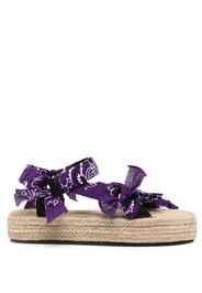 Arizona Love Trekky bandana-print raffia sandals - Viola