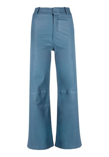 Arma cropped leather trousers - Blu