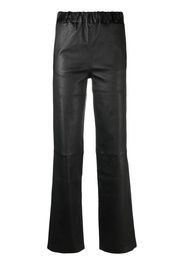 Arma straight-leg leather trousers - Nero