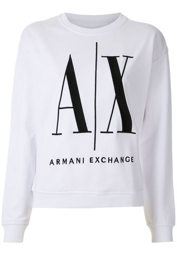 Armani Exchange Felpa con stampa - Bianco