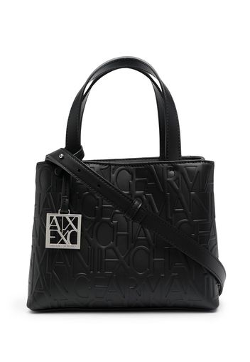 Armani Exchange embossed logo tote bag - Nero