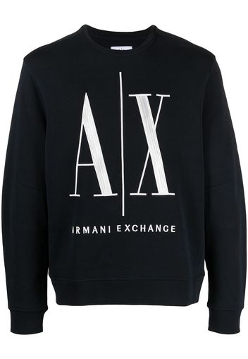 Armani Exchange logo-print crew-neck sweatshirt - Blu