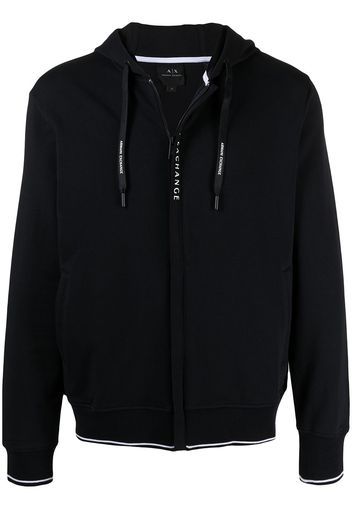 Armani Exchange drawstring zipped hoodie - Blu