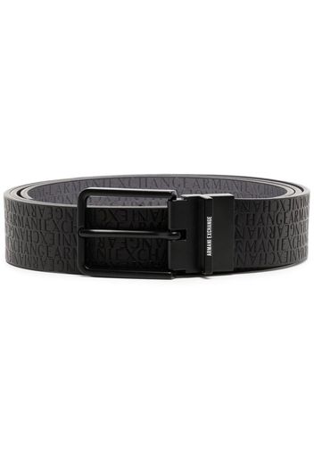 Armani Exchange debossed-logo buckled belt - Nero