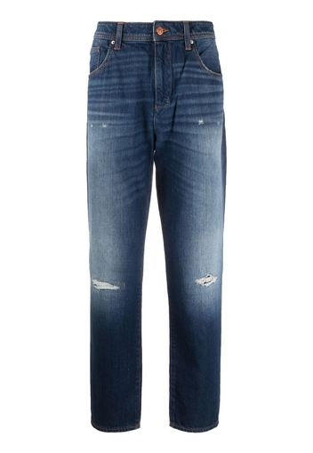 Armani Exchange slim-fit distressed denim jeans - Blu