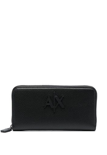 Armani Exchange logo-plaque faux-leather purse - Nero