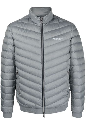 Armani Exchange logo-print puffer jacket - Grigio