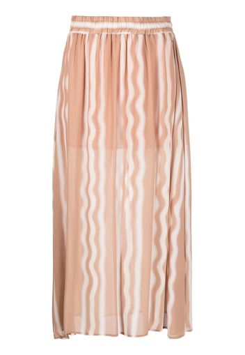 Armani Exchange stripe-pattern midi skirt - Toni neutri