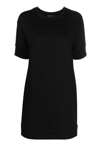 Armani Exchange embroidered-logo shirt dress - Nero