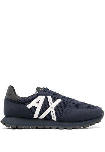 Armani Exchange mesh logo patch sneakers - Blu