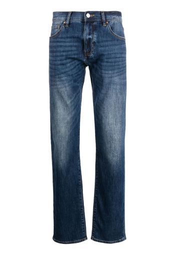 Armani Exchange Jeans dritti con applicazione logo - Blu