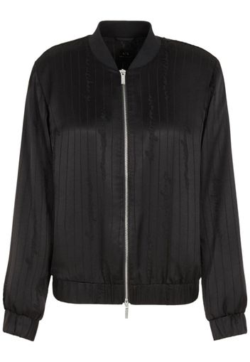 Armani Exchange Bomber con logo devorè - Nero