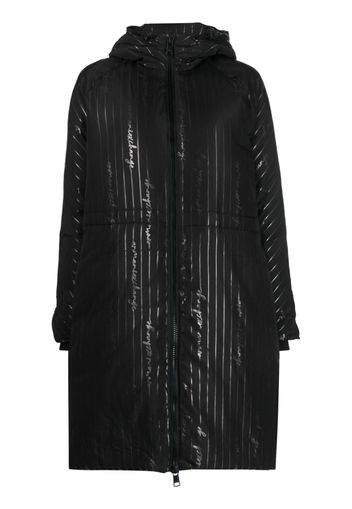 Armani Exchange logo-print hooded coat - Nero