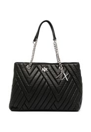 Armani Exchange Borsa tote imbottita in pelle - Nero