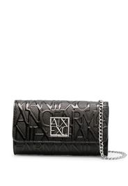 Armani Exchange Borsa a tracolla con logo goffrato - Nero