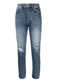 Armani Exchange high-rise distressed skinny jeans - Blu
