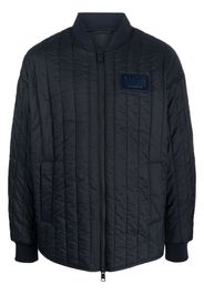 Armani Exchange logo-patch quilted bomber jacket - Blu