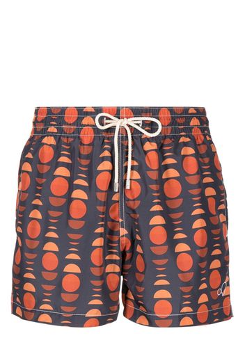 Arrels Barcelona graphic-print swim shorts - Grigio