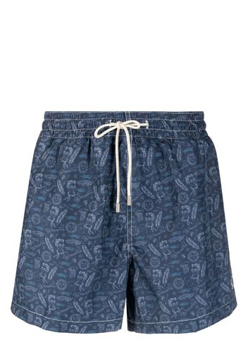 Arrels Barcelona x Jordi Labanda In Summer We Trust swim shorts - Blu