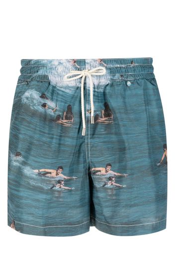 Arrels Barcelona x Yosigo Olas swim shorts - Blu