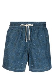 Arrels Barcelona Smiley graphic-print swim shorts - Blu