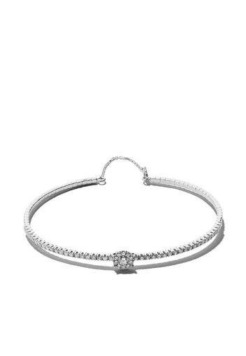 Bracciale rigido Mye halo in oro bianco 18kt con diamanti